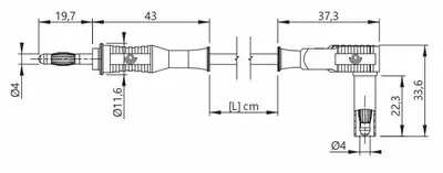 PJP 2045 25A Test Lead Dimensions